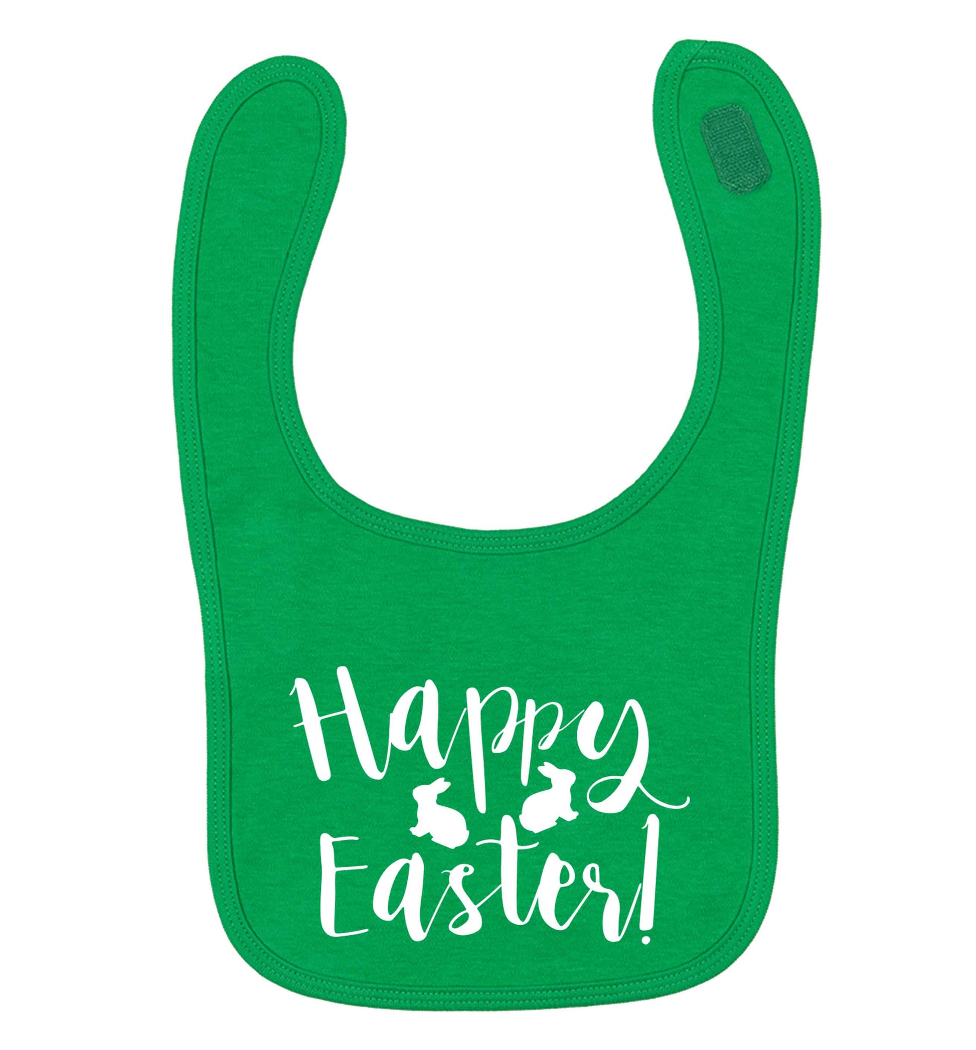 Happy easter green baby bib