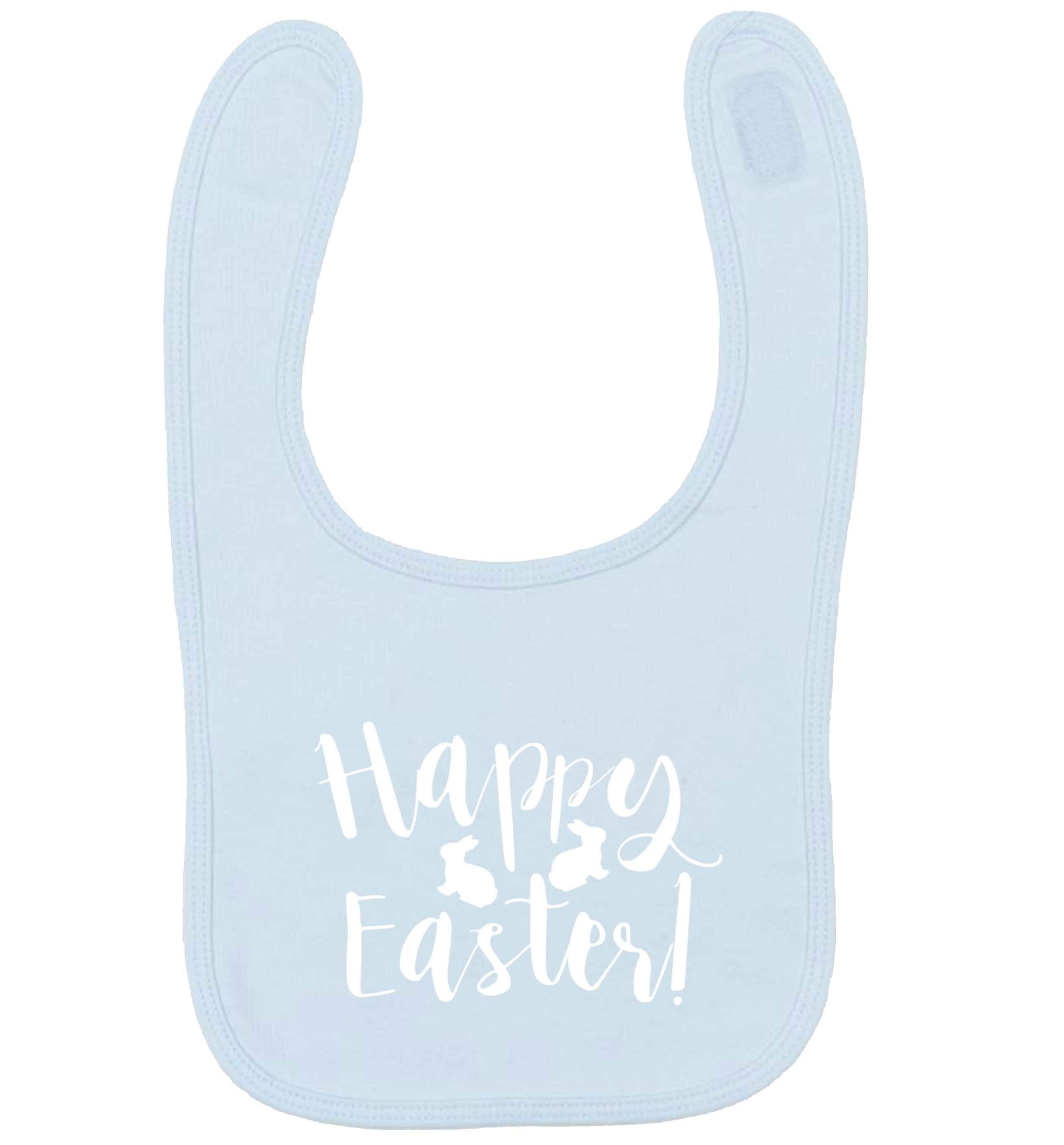 Happy easter pale blue baby bib