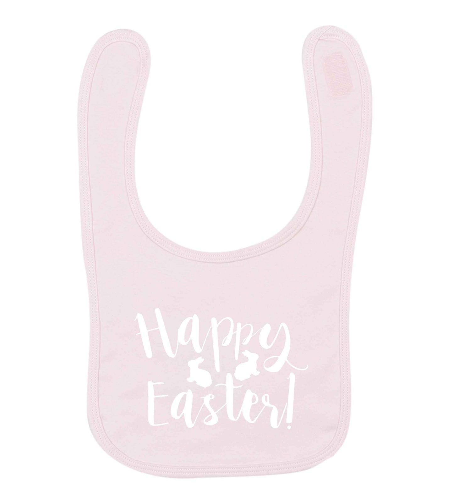 Happy easter pale pink baby bib