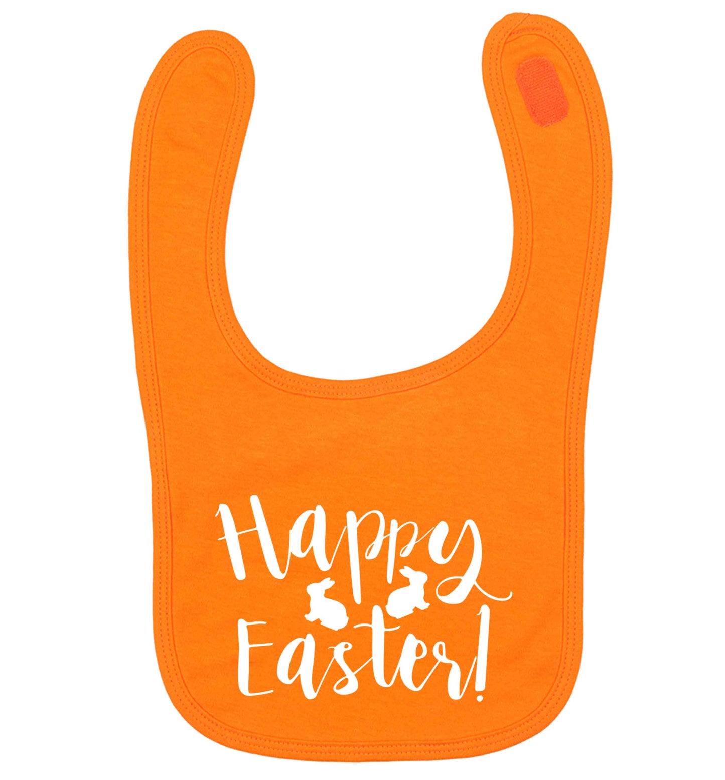 Happy easter orange baby bib