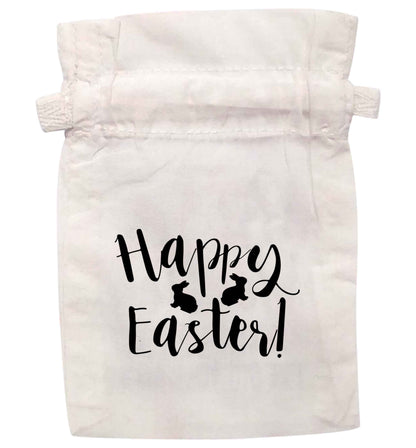 Happy easter script text | XS - L | Pouch / Drawstring bag / Sack | Organic Cotton | Bulk discounts available!