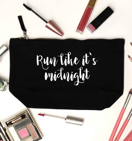 Run like it's midnight black makeup bag