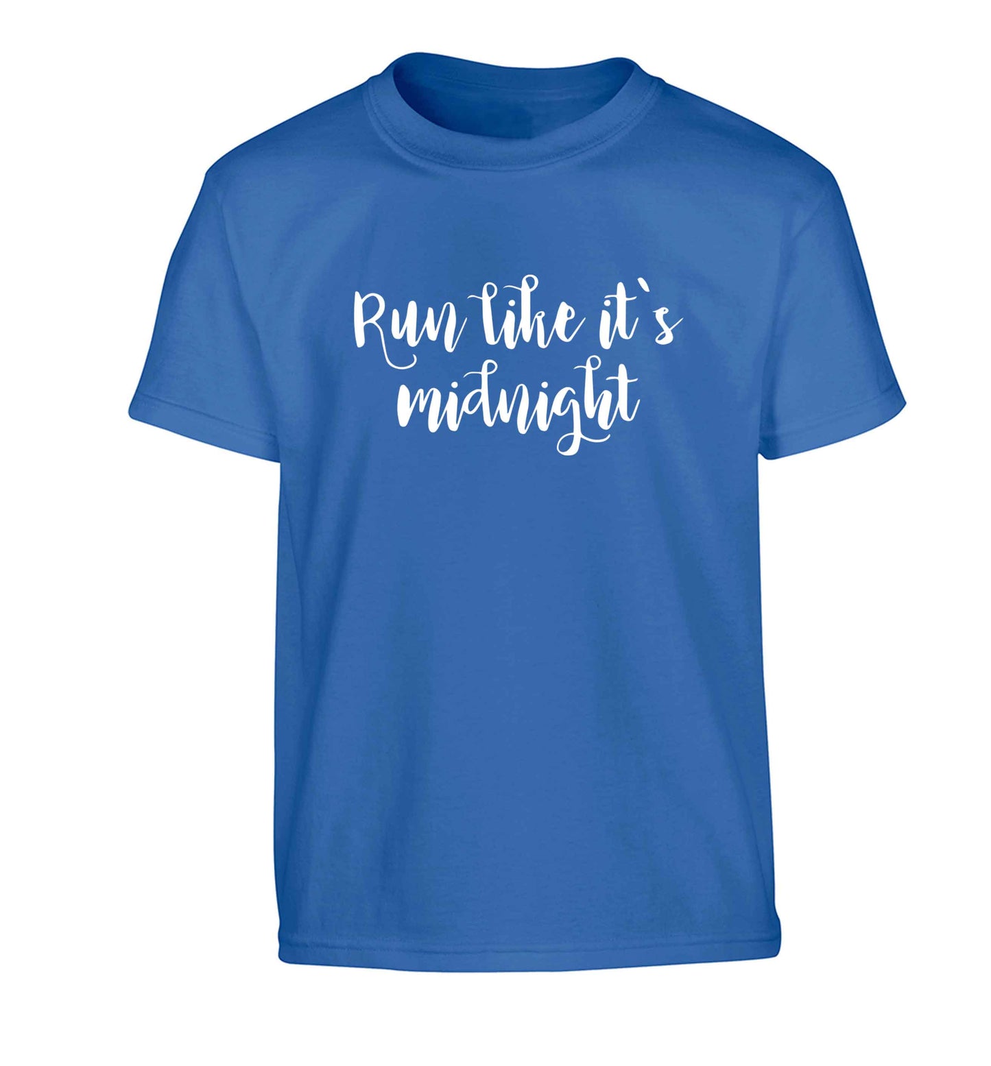 Run like it's midnight Children's blue Tshirt 12-13 Years