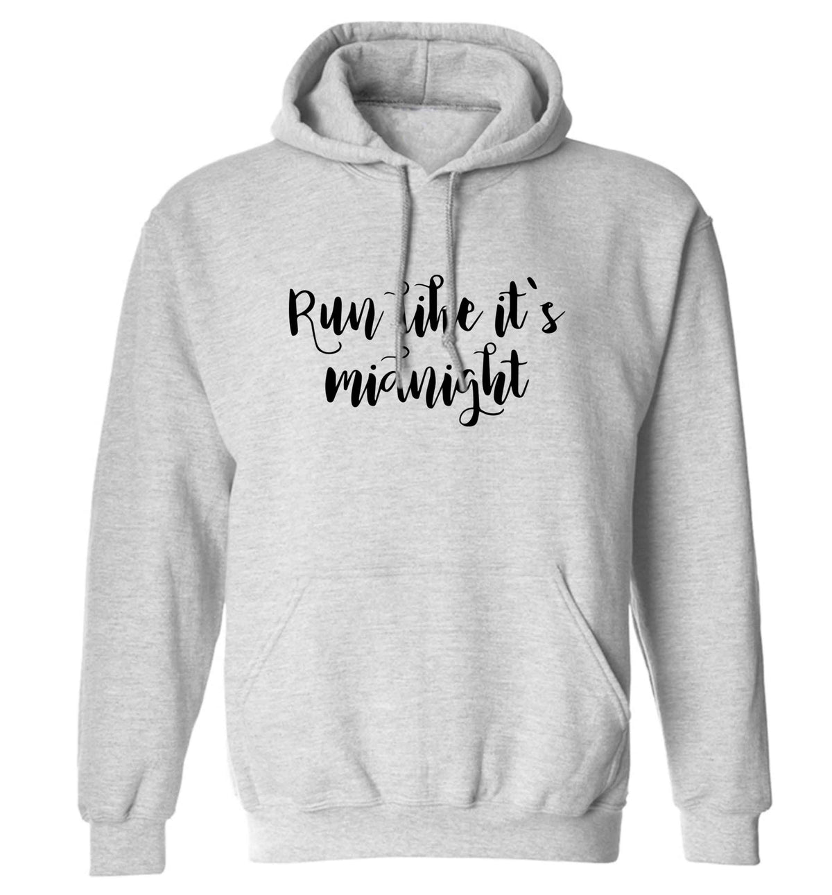 Run like it's midnight adults unisex grey hoodie 2XL