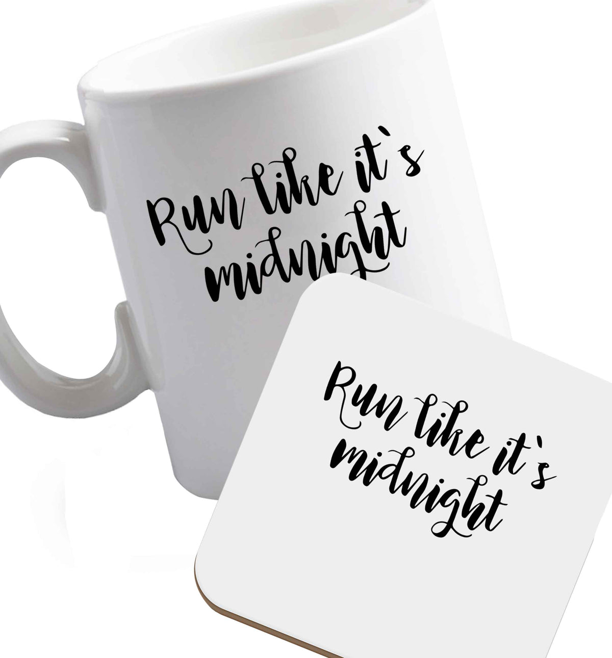 10 oz Favourite Type Pan Pancake ceramic mug and coaster set right handed