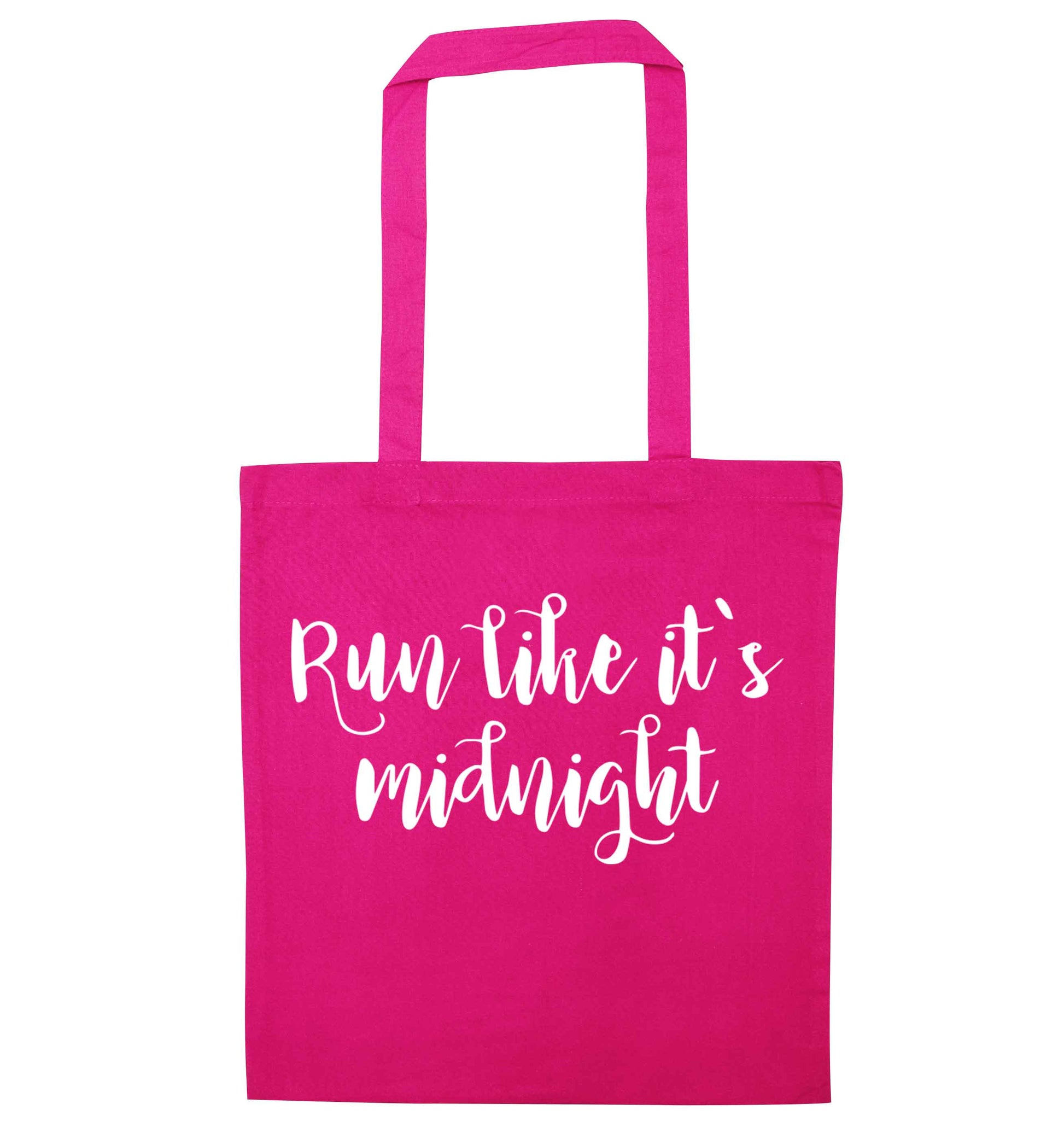 Run like it's midnight pink tote bag