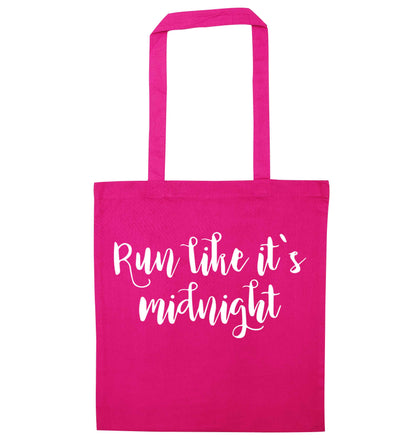 Run like it's midnight pink tote bag