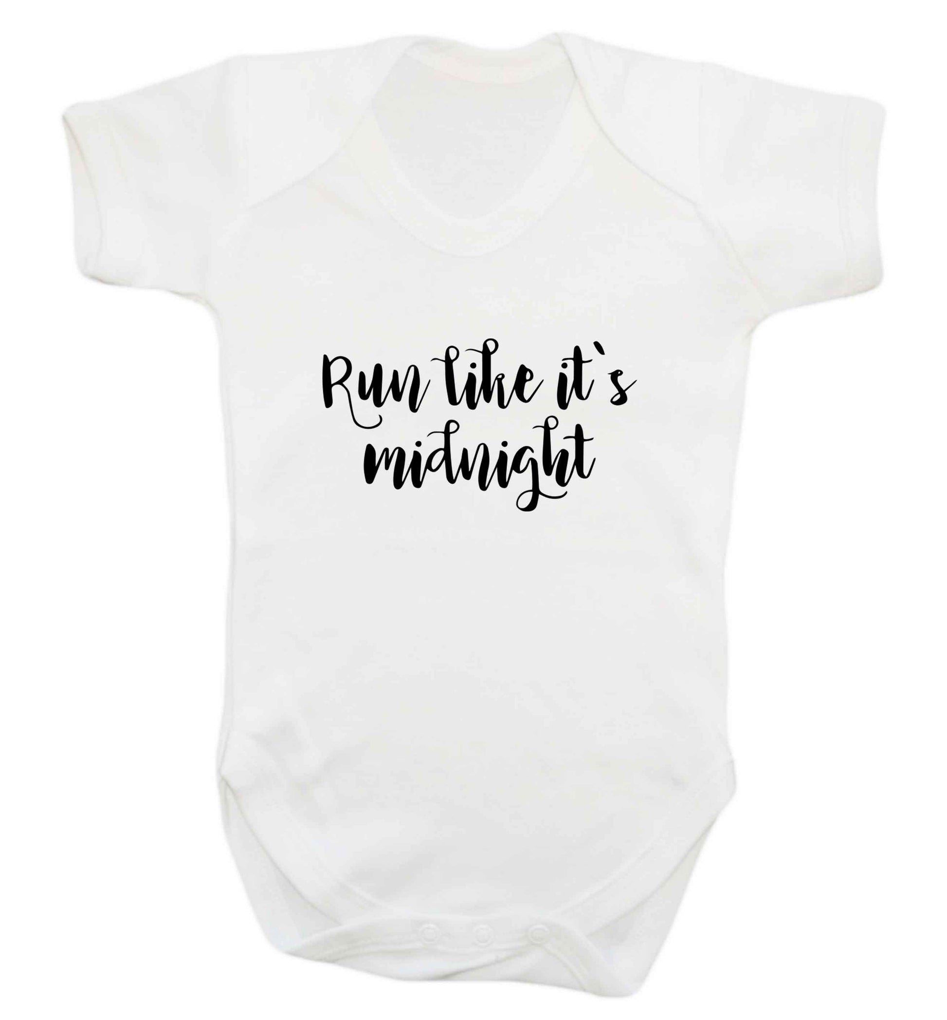 Run like it's midnight baby vest white 18-24 months