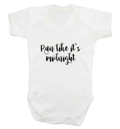 Run like it's midnight baby vest white 18-24 months