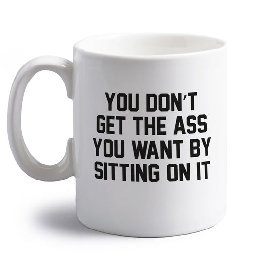 right handed white ceramic mug 