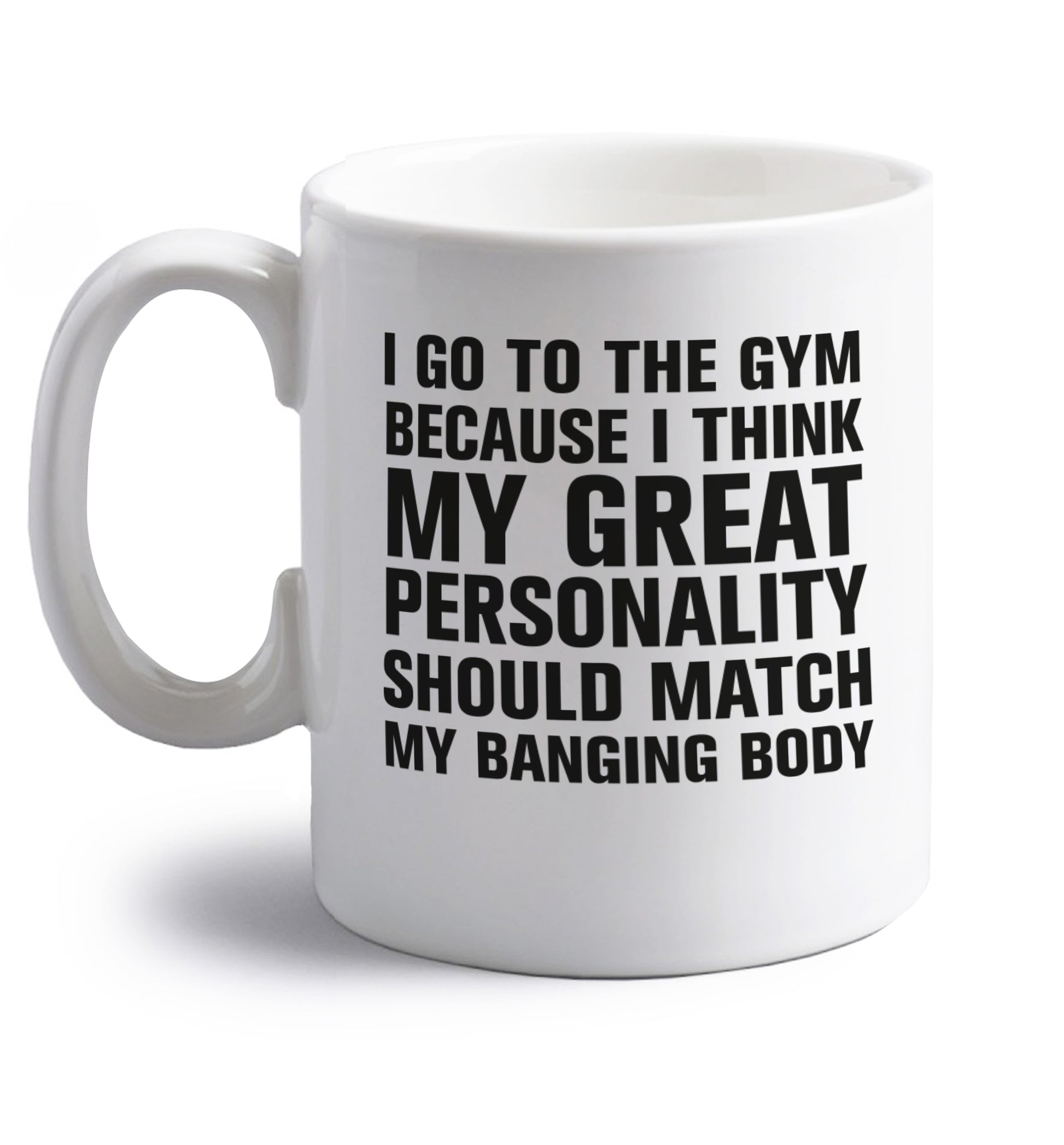 right handed white ceramic mug 