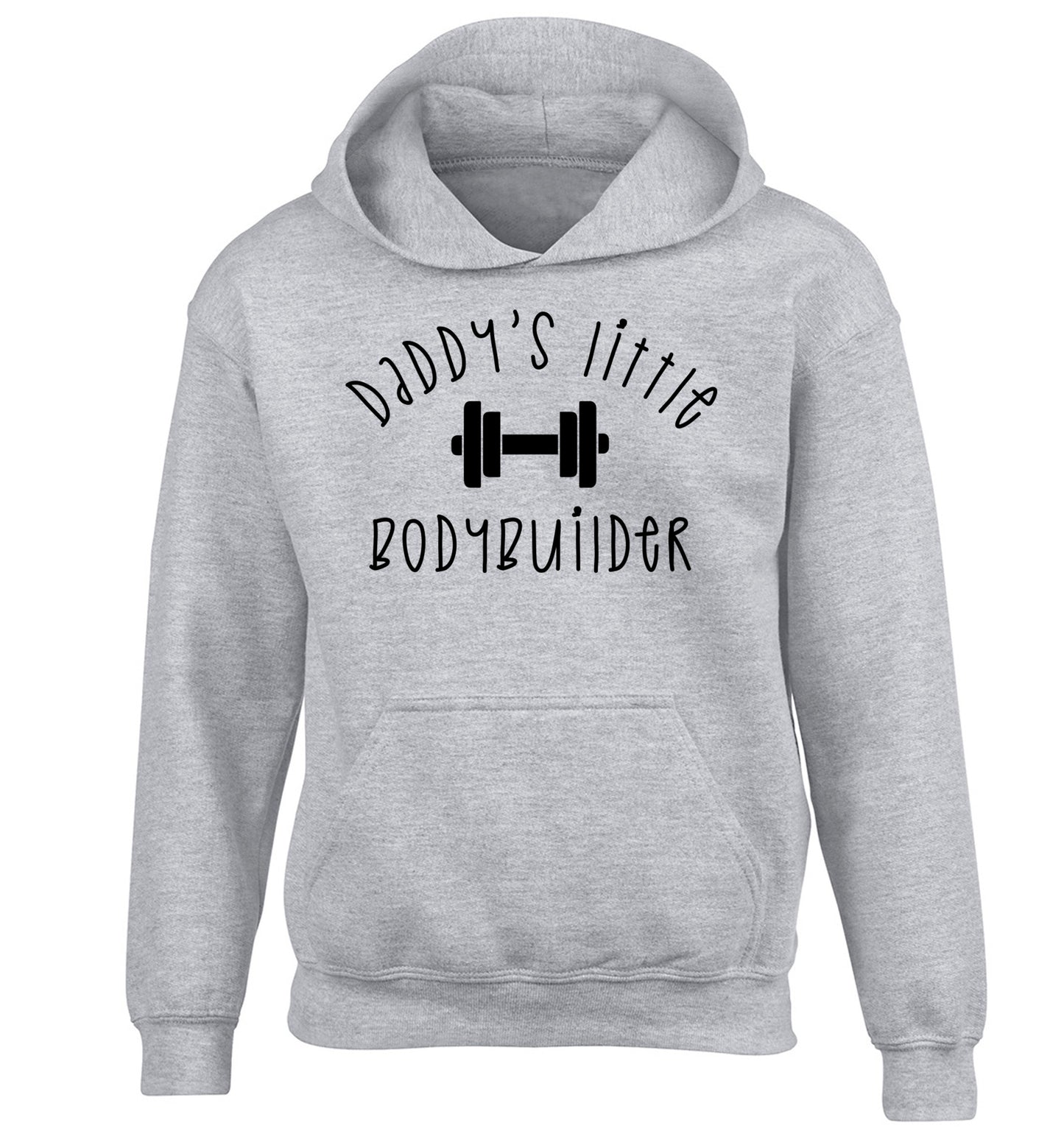 Daddy's little bodybuilder children's grey hoodie 12-14 Years