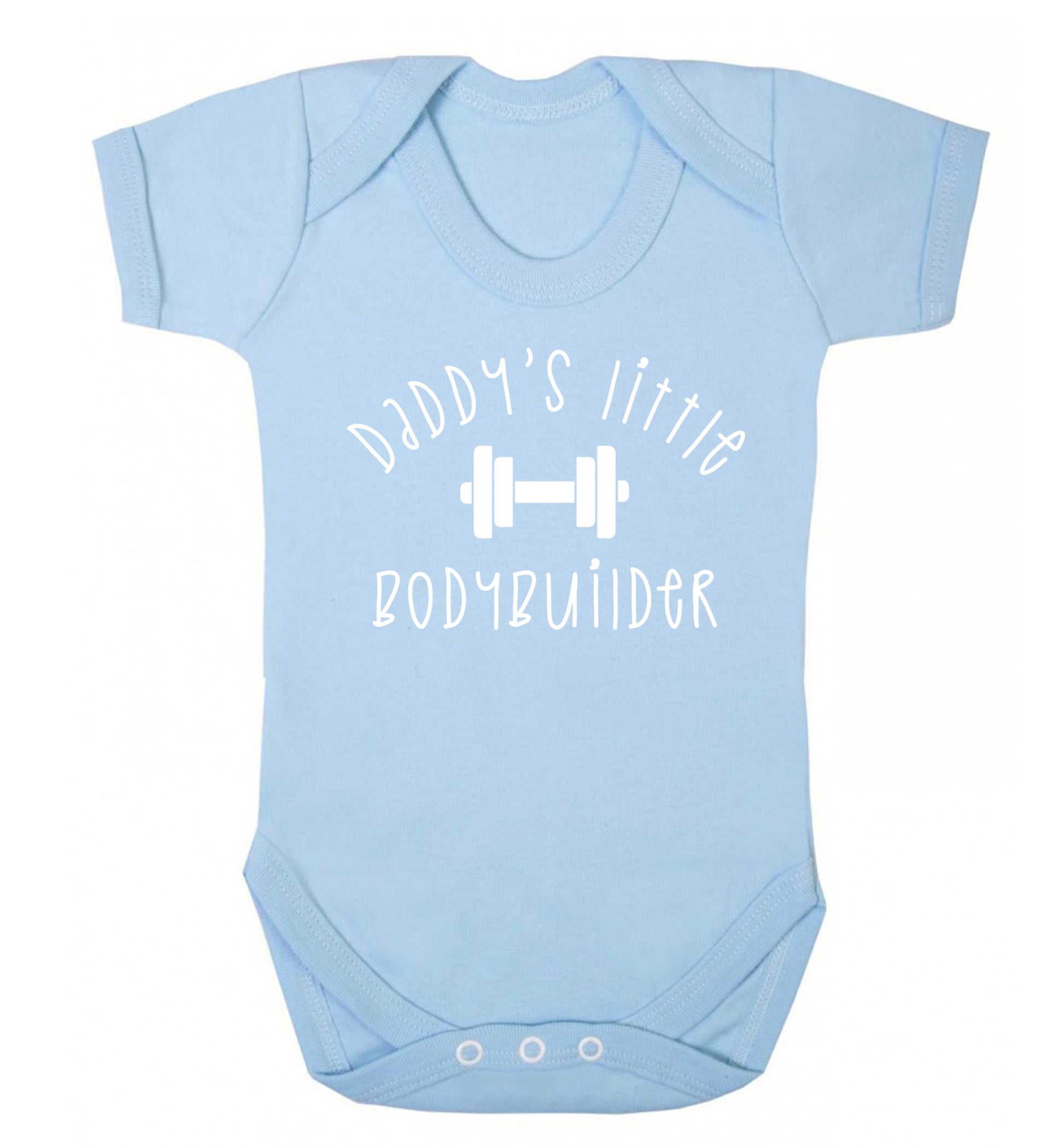 Daddy's little bodybuilder Baby Vest pale blue 18-24 months