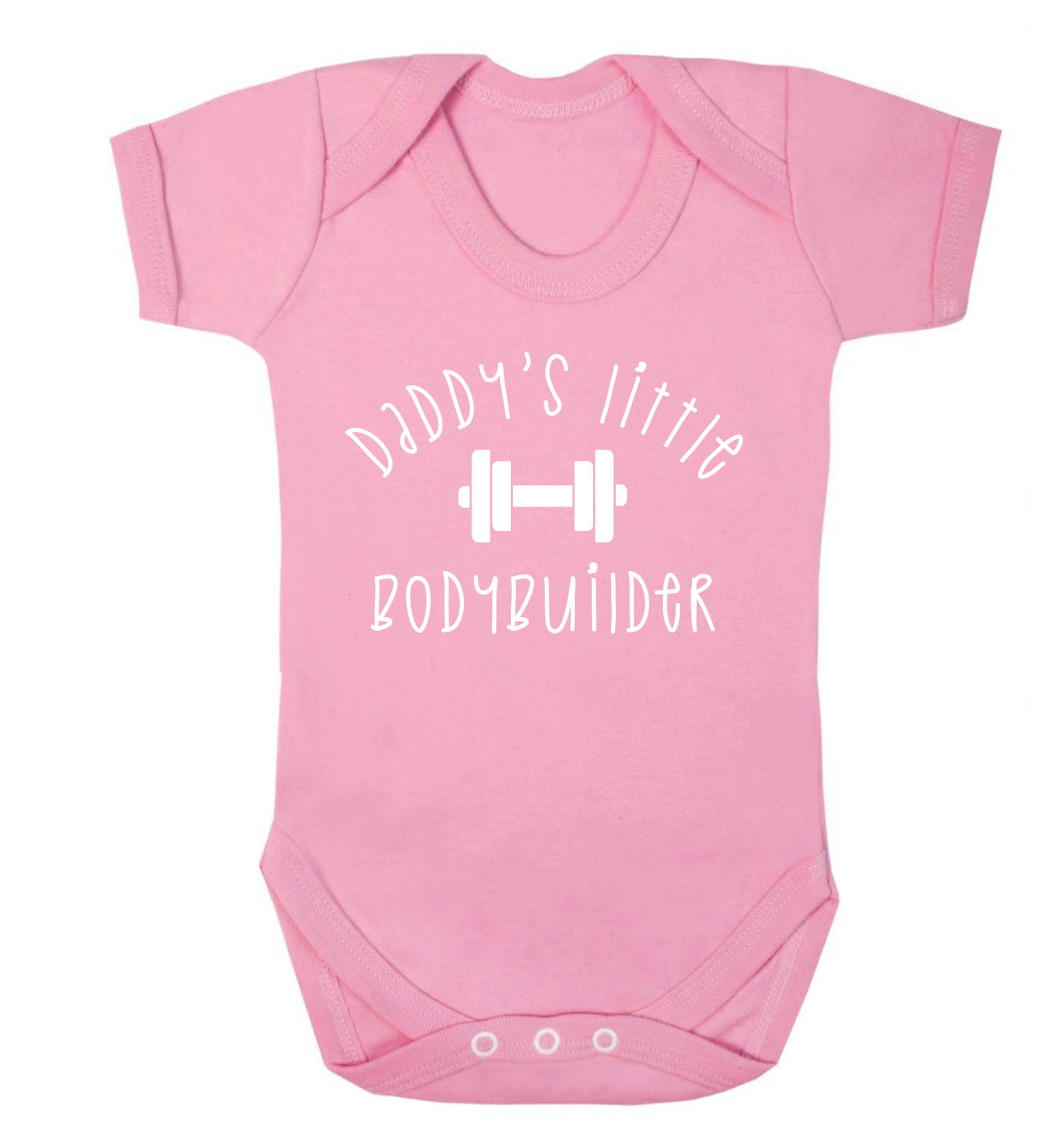 Daddy's little bodybuilder Baby Vest pale pink 18-24 months