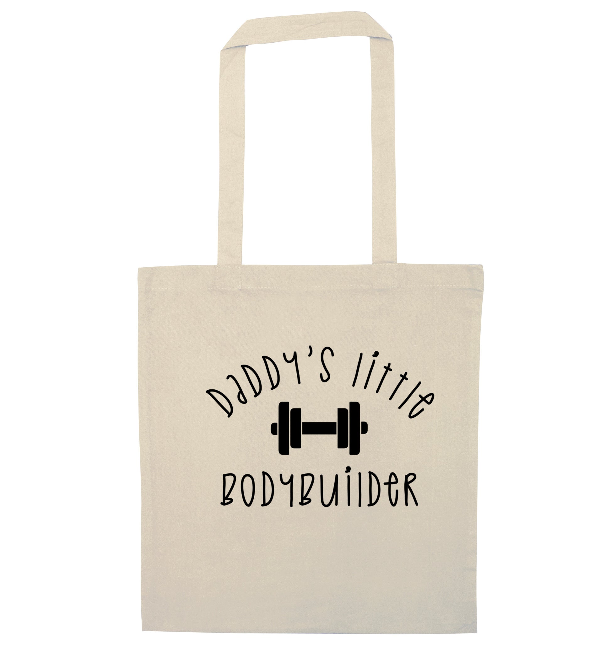 Daddy's little bodybuilder natural tote bag