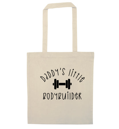 Daddy's little bodybuilder natural tote bag