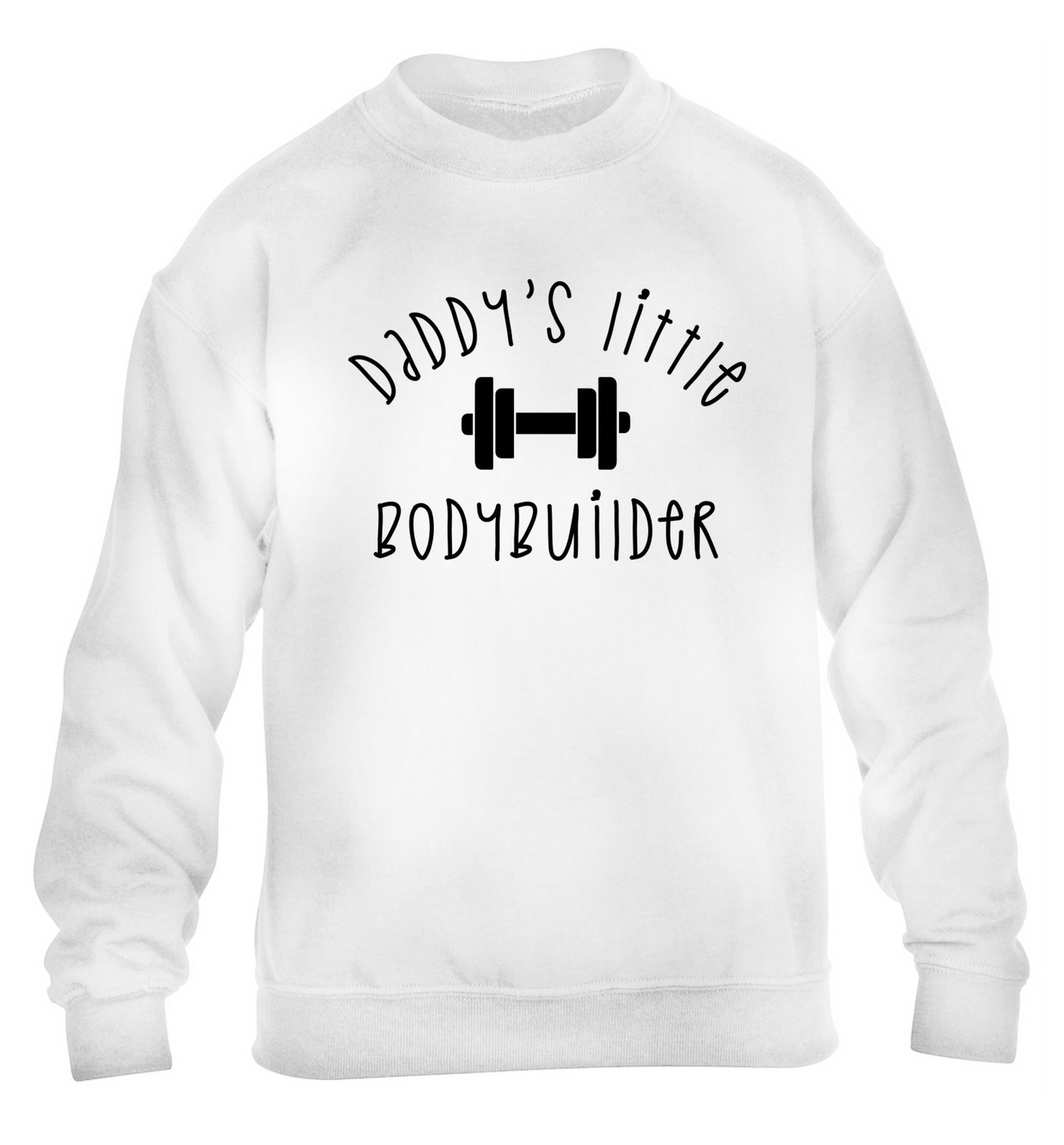 Daddy's little bodybuilder children's white sweater 12-14 Years