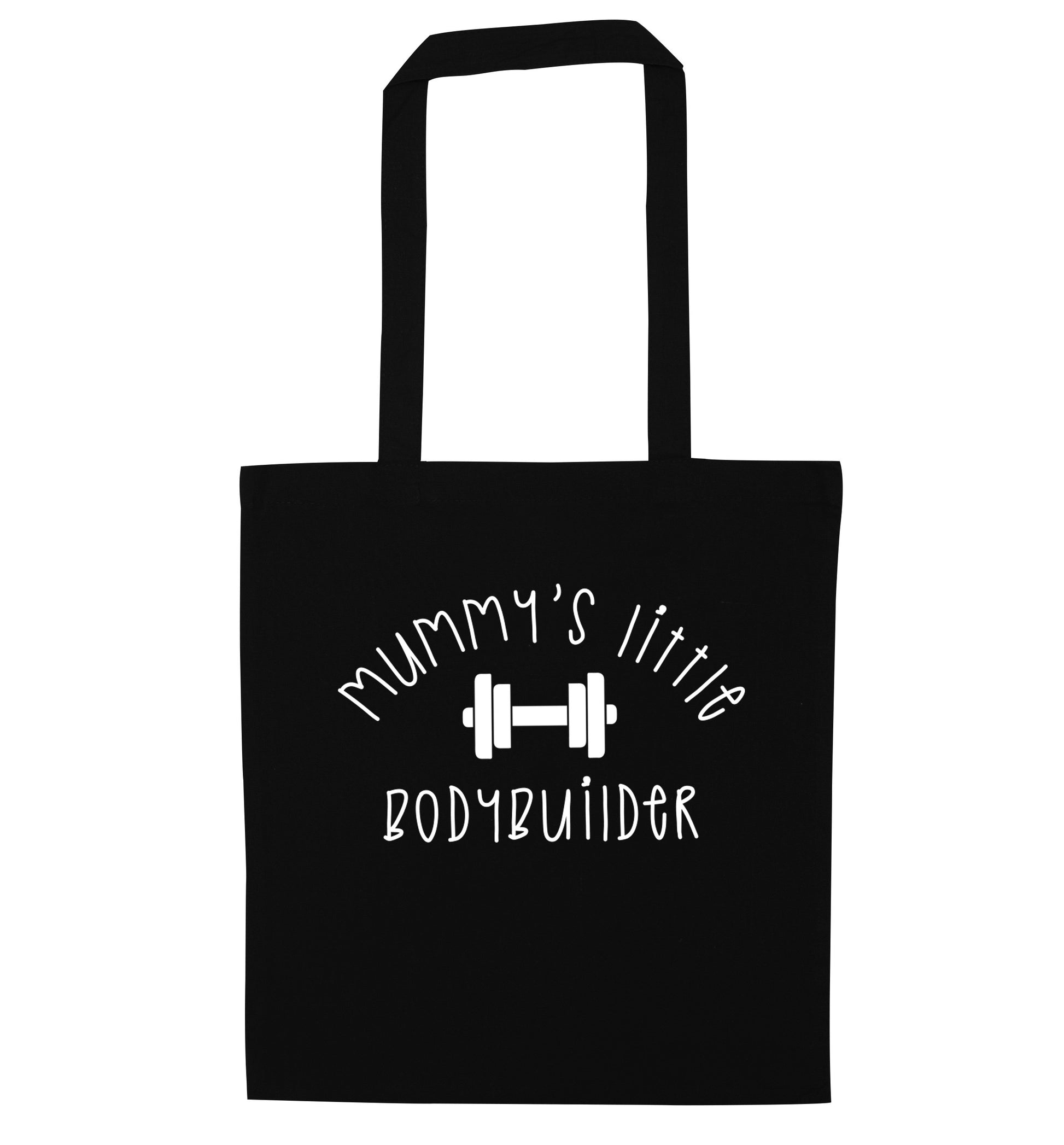 Mummy's little bodybuilder black tote bag