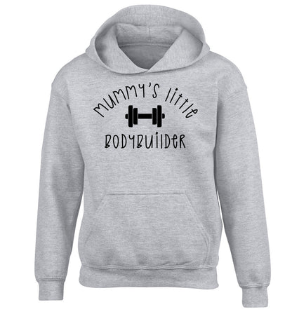 Mummy's little bodybuilder children's grey hoodie 12-14 Years