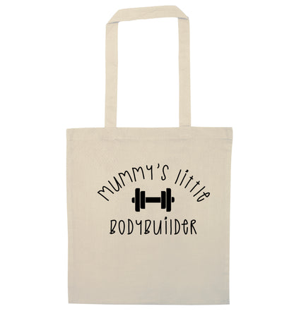 Mummy's little bodybuilder natural tote bag