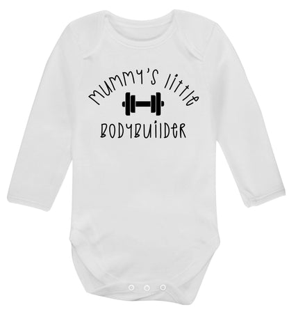 Mummy's little bodybuilder Baby Vest long sleeved white 6-12 months