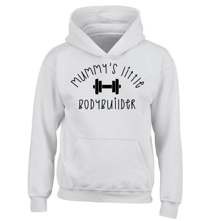 Mummy's little bodybuilder children's white hoodie 12-14 Years