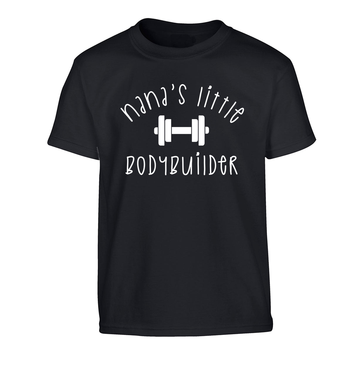 Nana's little bodybuilder Children's black Tshirt 12-14 Years