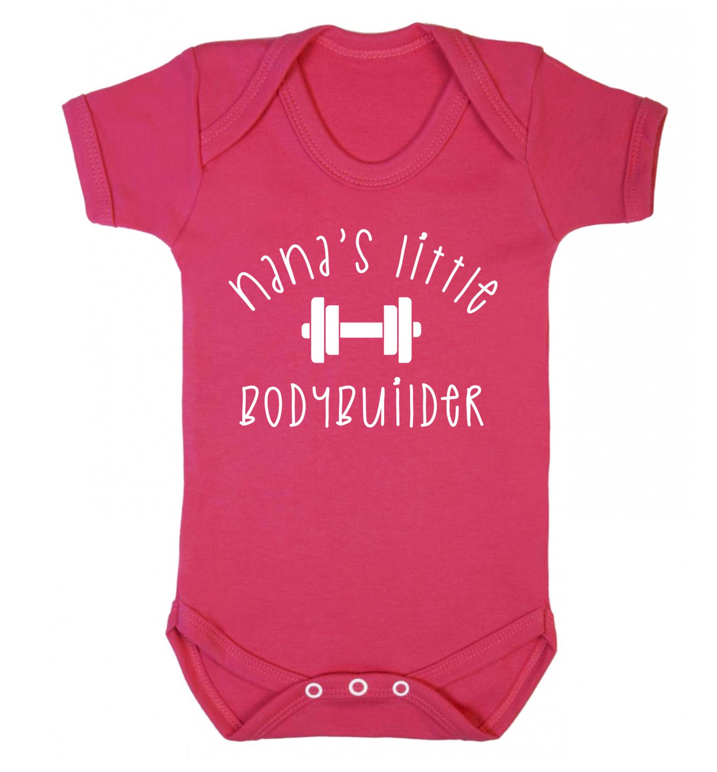 Nana's little bodybuilder Baby Vest dark pink 18-24 months