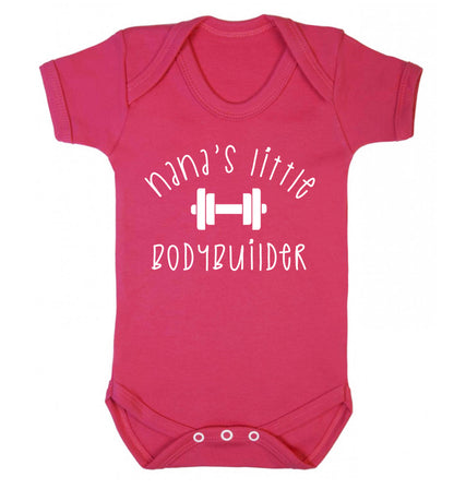 Nana's little bodybuilder Baby Vest dark pink 18-24 months