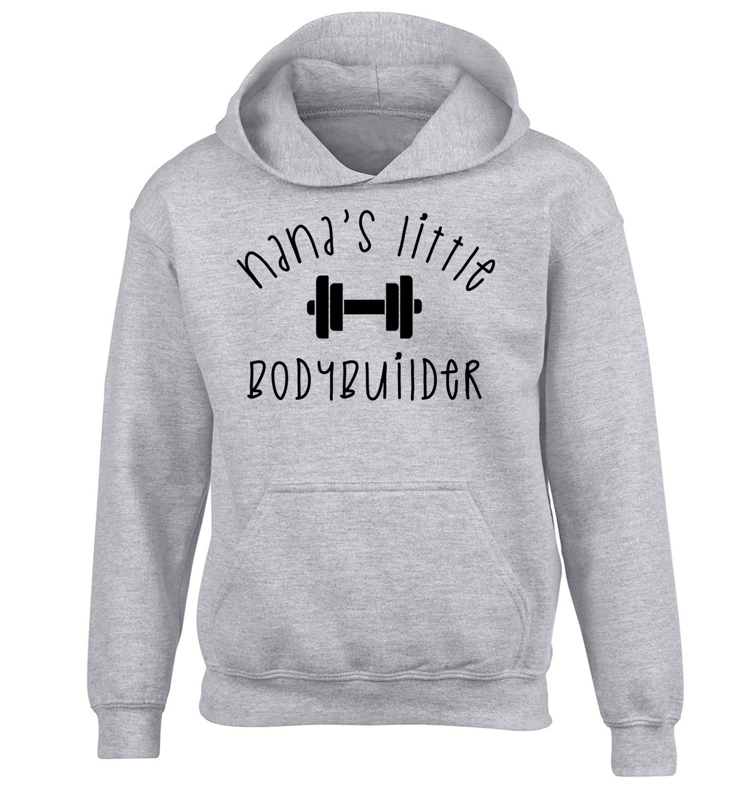 Nana's little bodybuilder children's grey hoodie 12-14 Years