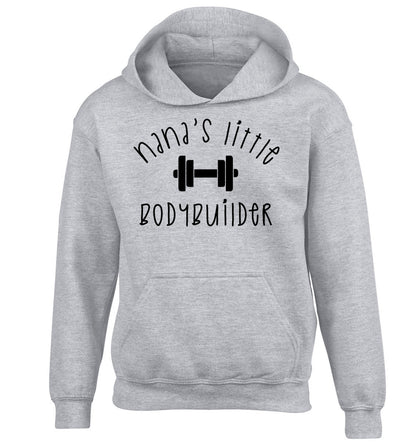 Nana's little bodybuilder children's grey hoodie 12-14 Years