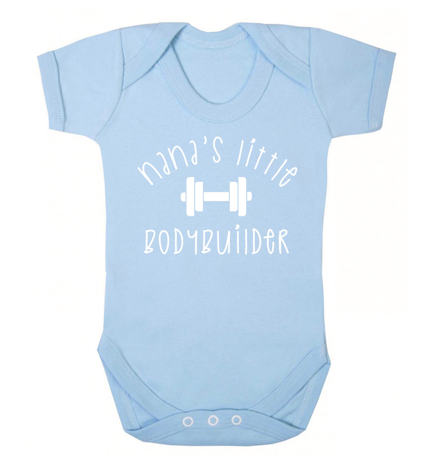 Nana's little bodybuilder Baby Vest pale blue 18-24 months