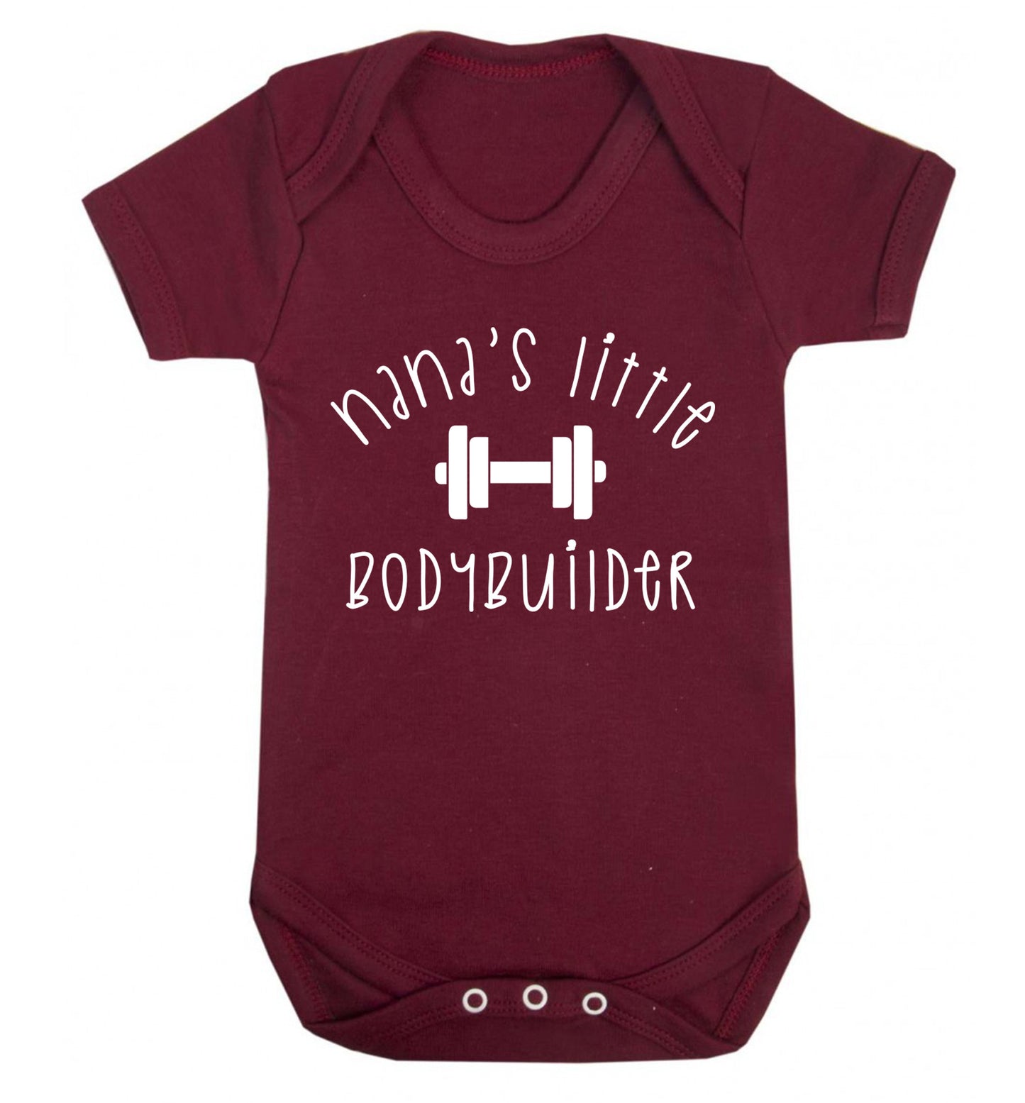 Nana's little bodybuilder Baby Vest maroon 18-24 months