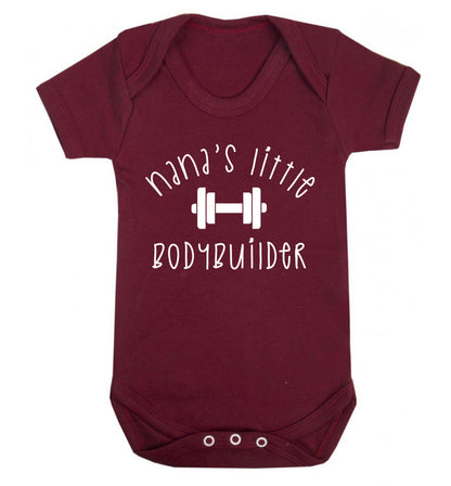 Nana's little bodybuilder Baby Vest maroon 18-24 months