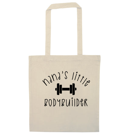Nana's little bodybuilder natural tote bag