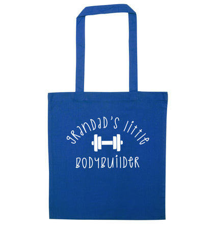 Grandad's little bodybuilder blue tote bag