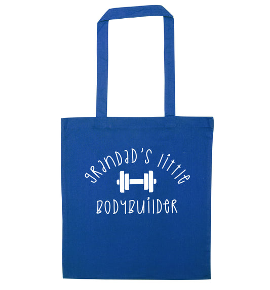 Grandad's little bodybuilder blue tote bag