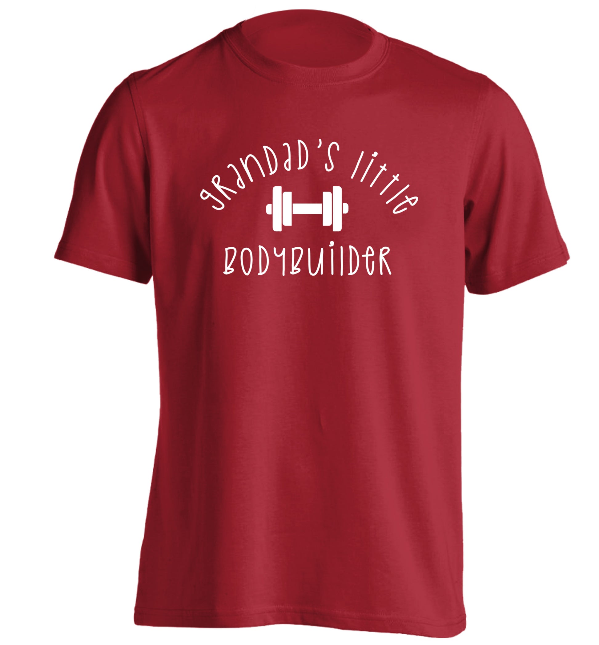 Grandad's little bodybuilder adults unisex red Tshirt 2XL