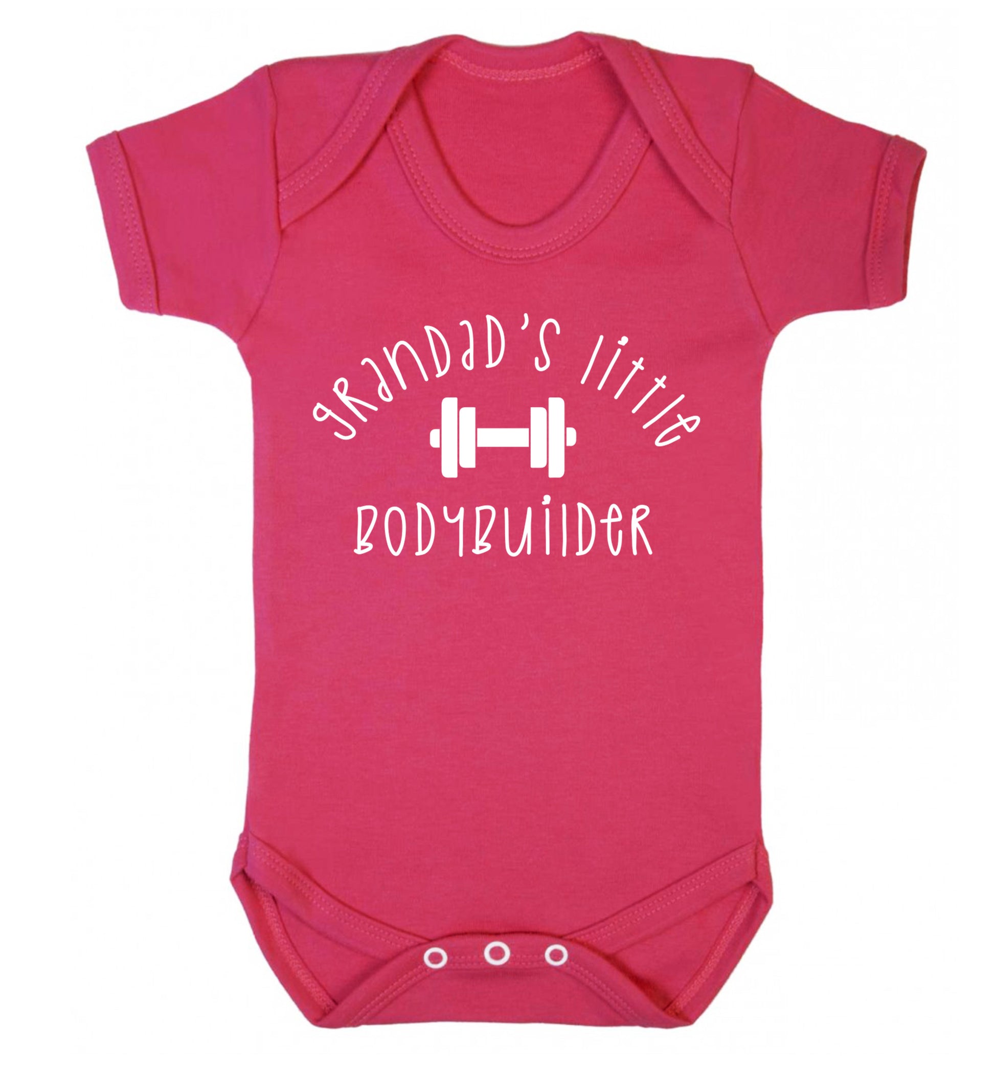 Grandad's little bodybuilder Baby Vest dark pink 18-24 months