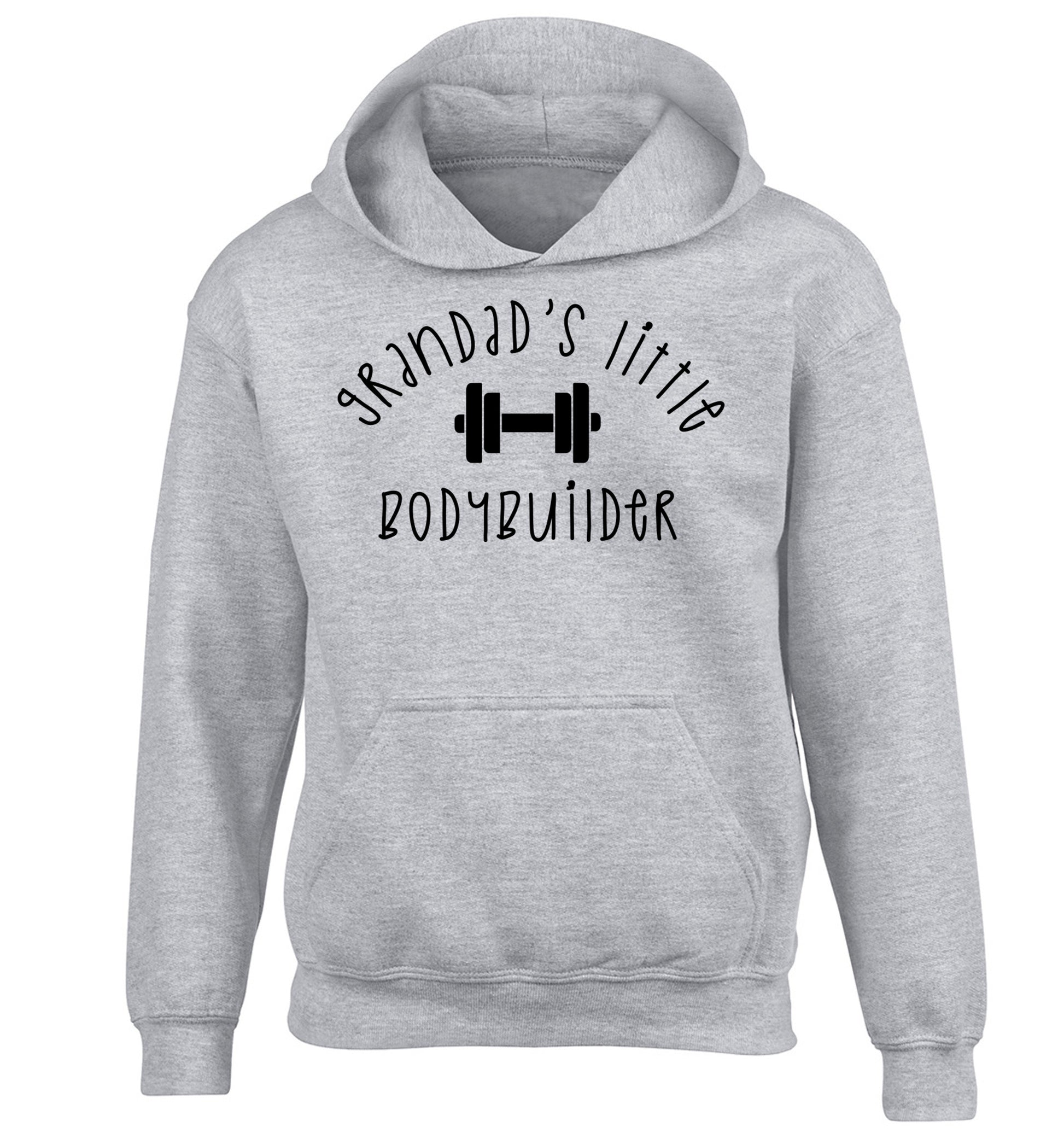Grandad's little bodybuilder children's grey hoodie 12-14 Years