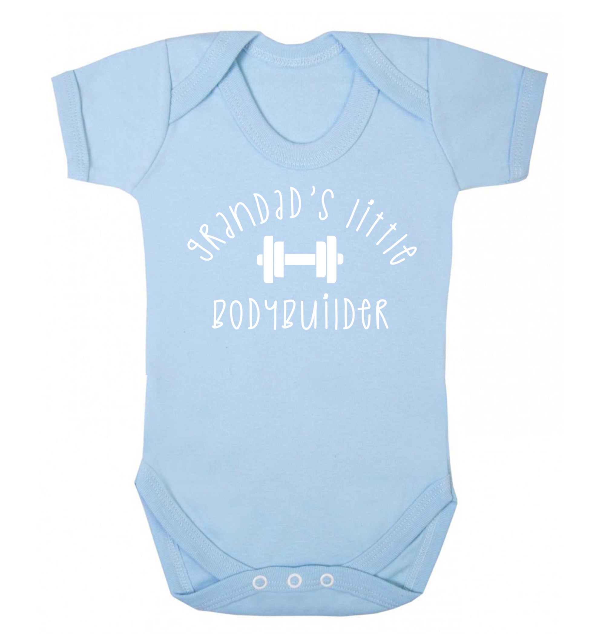 Grandad's little bodybuilder Baby Vest pale blue 18-24 months