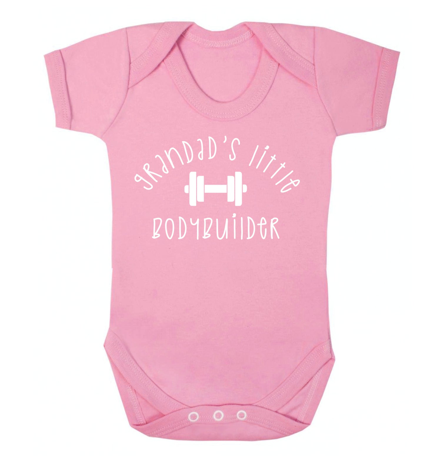 Grandad's little bodybuilder Baby Vest pale pink 18-24 months