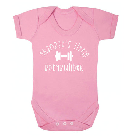 Grandad's little bodybuilder Baby Vest pale pink 18-24 months