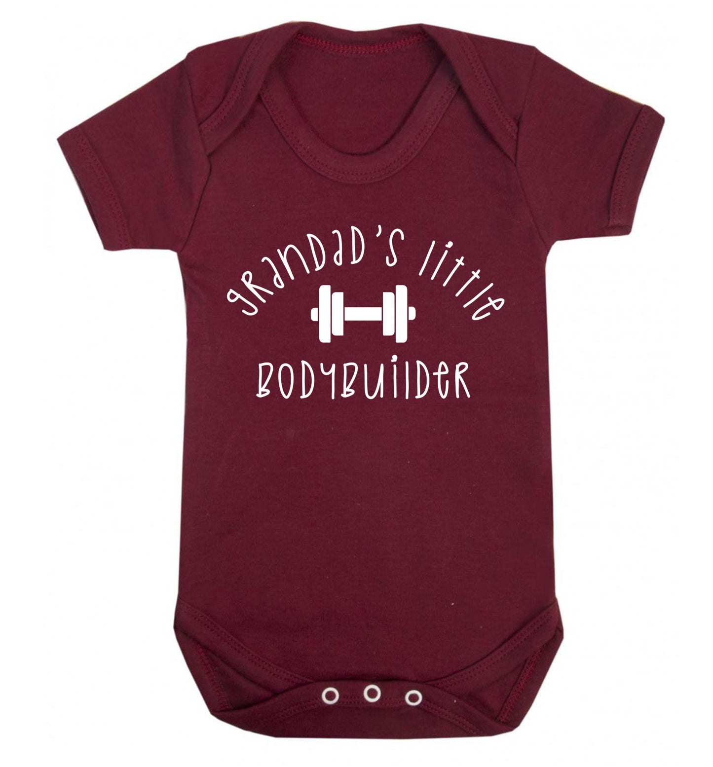 Grandad's little bodybuilder Baby Vest maroon 18-24 months