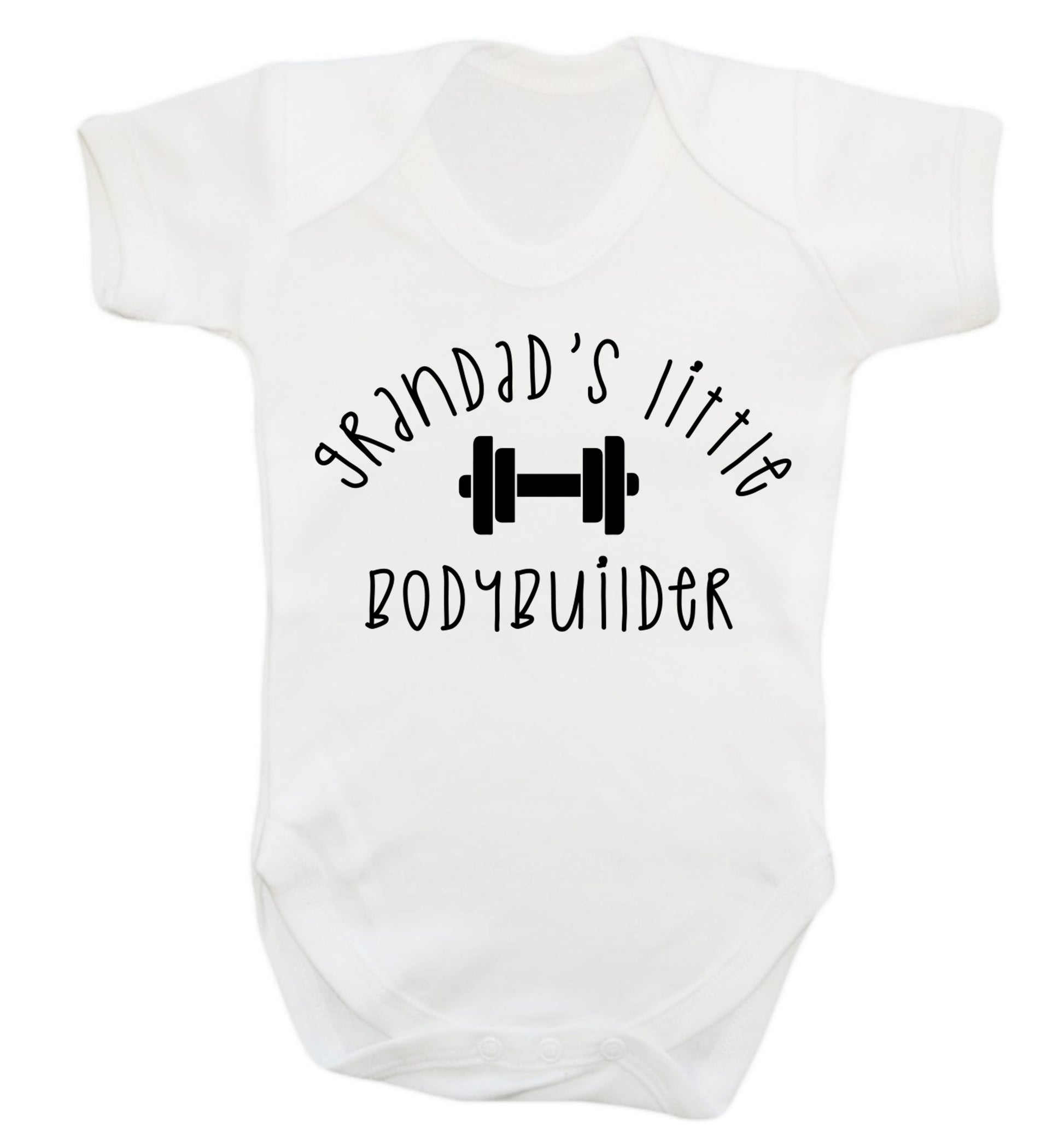 Grandad's little bodybuilder Baby Vest white 18-24 months