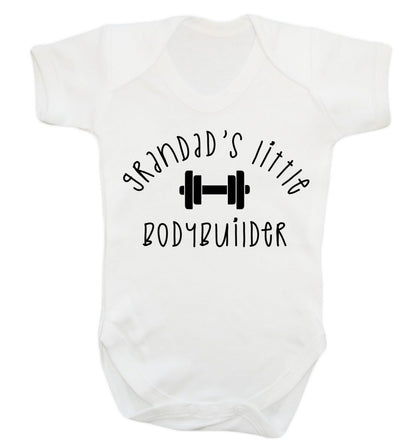 Grandad's little bodybuilder Baby Vest white 18-24 months
