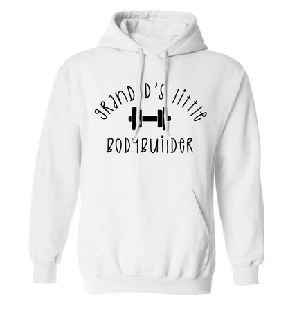 Grandad's little bodybuilder adults unisex white hoodie 2XL