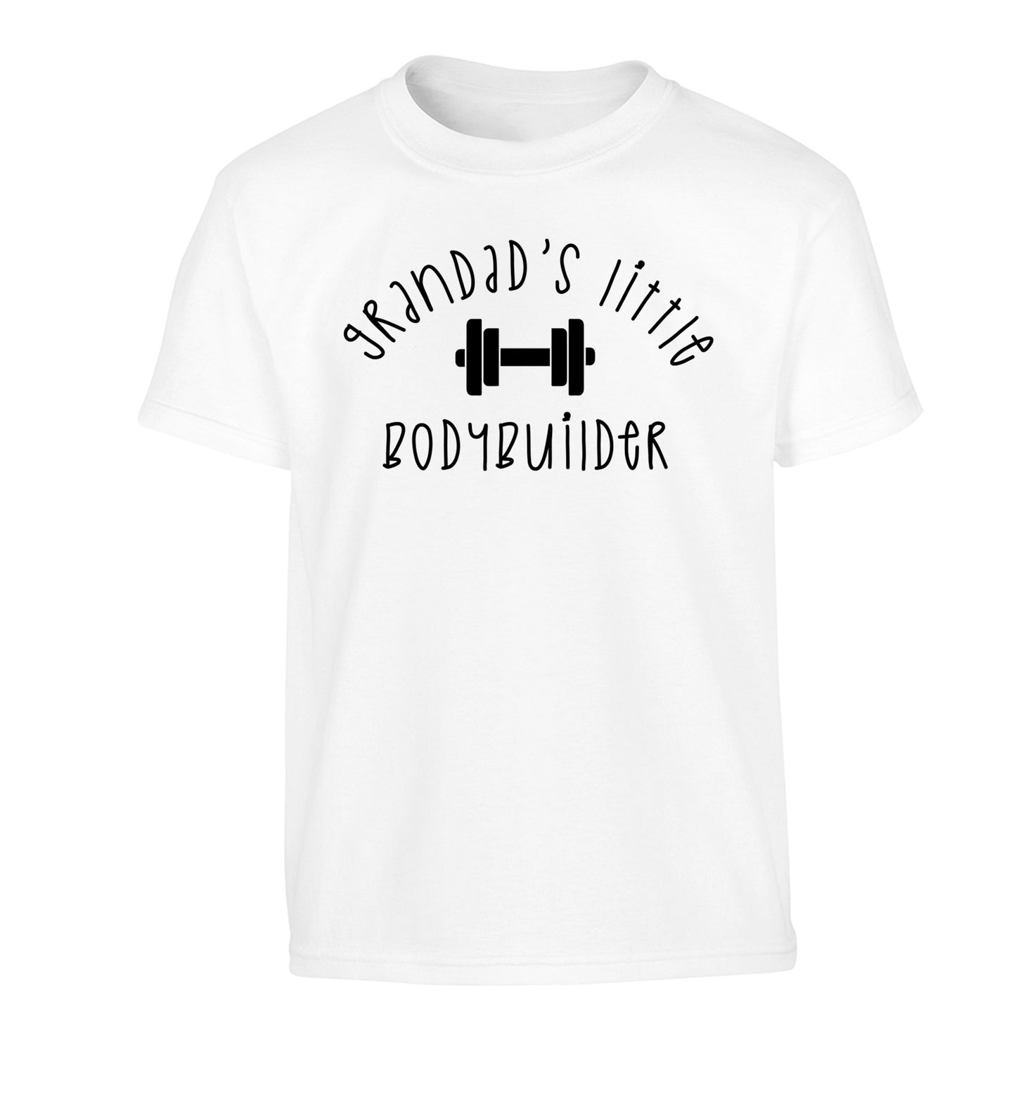 Grandad's little bodybuilder Children's white Tshirt 12-14 Years