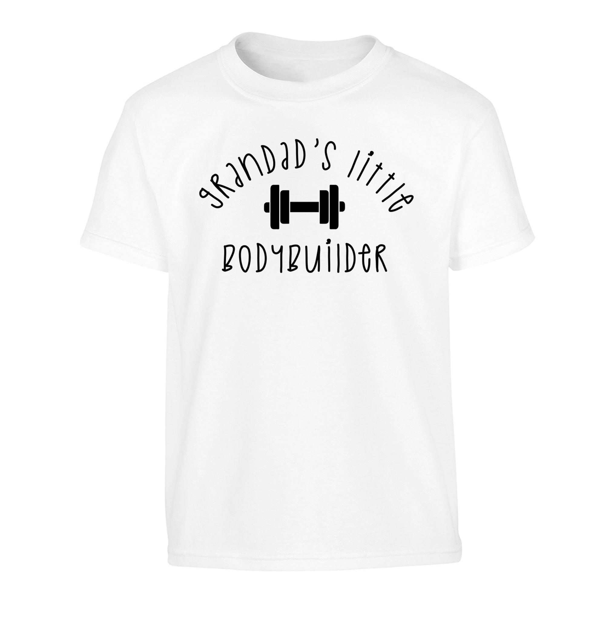 Grandad's little bodybuilder Children's white Tshirt 12-14 Years