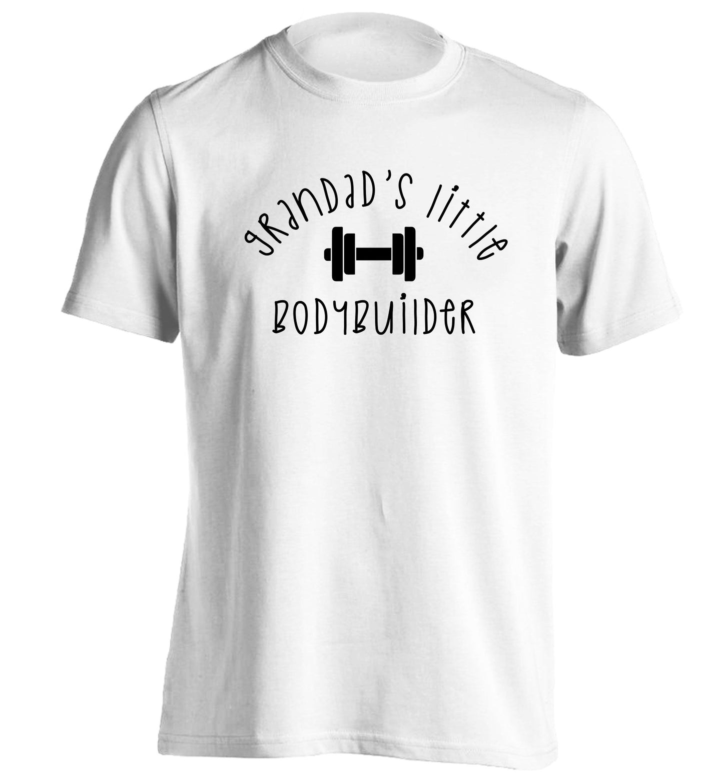 Grandad's little bodybuilder adults unisex white Tshirt 2XL